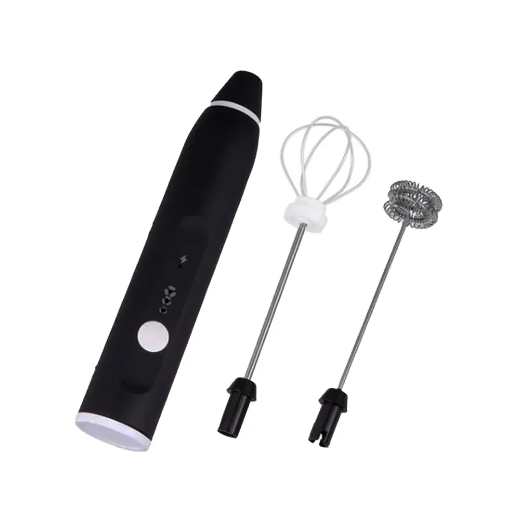 Espumador batidor de bebidas portátil 2 en 1 con carga usb, 17cm / 80418