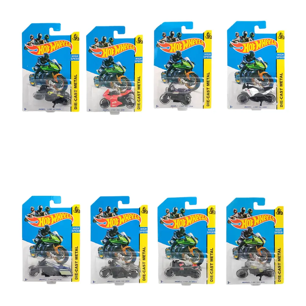 Blíster con moto coleccionable hw, metálica en variedad de modelos y diseños