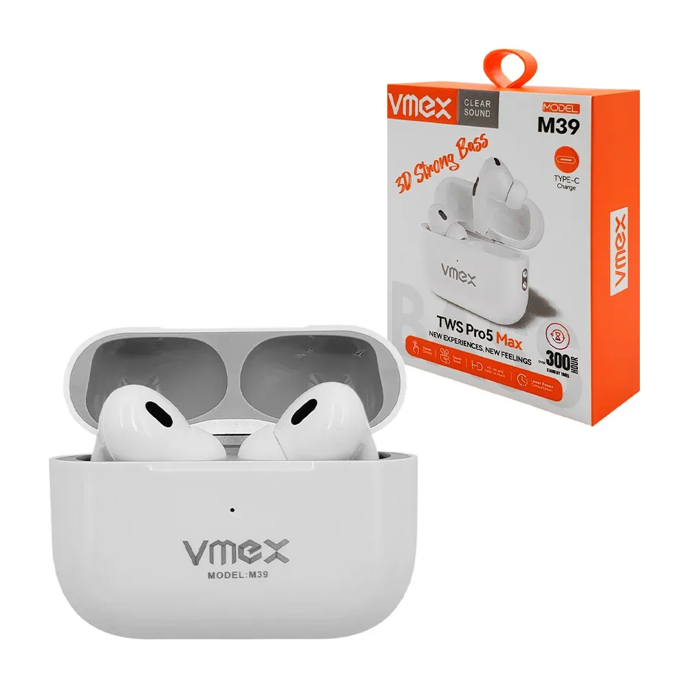 Audífonos inalámbricos pro5 max, manos libres, ergonómicos + estuche de carga