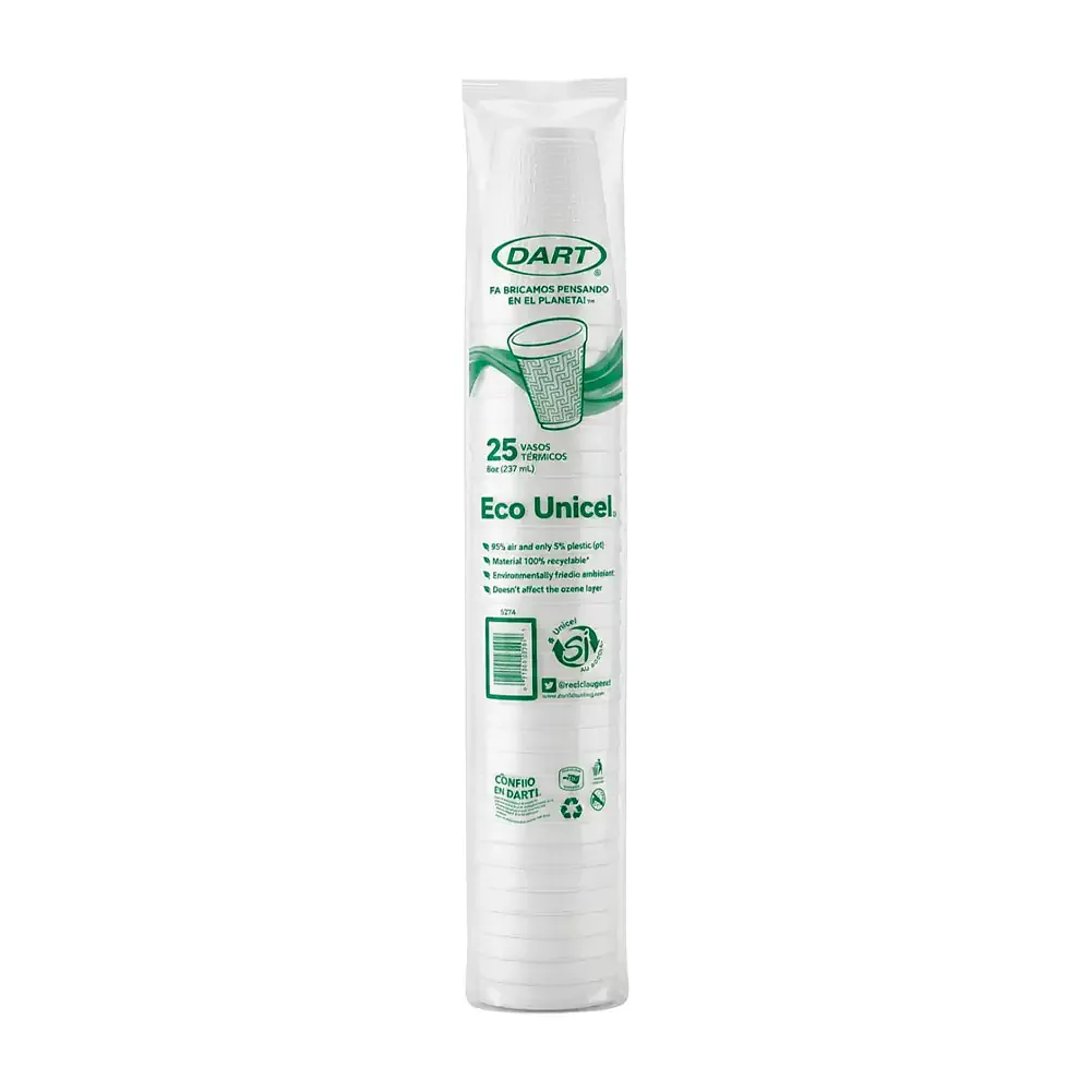 Paquete con 25 vasos térmicos dart de 237ml - #8 / vaso cafetero / 8jy8