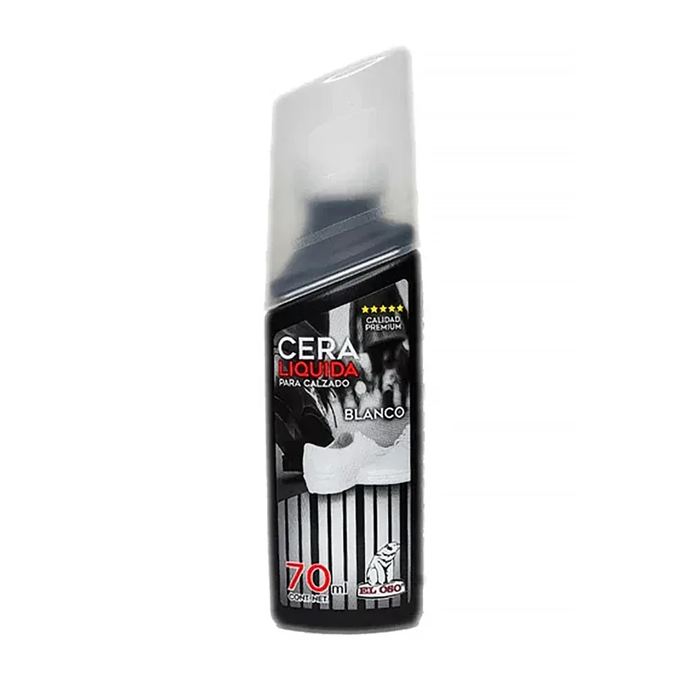 Cera para zapatos el oso de 70ml en color blanco / cera liquida para calzado / cera el oso / 8502a