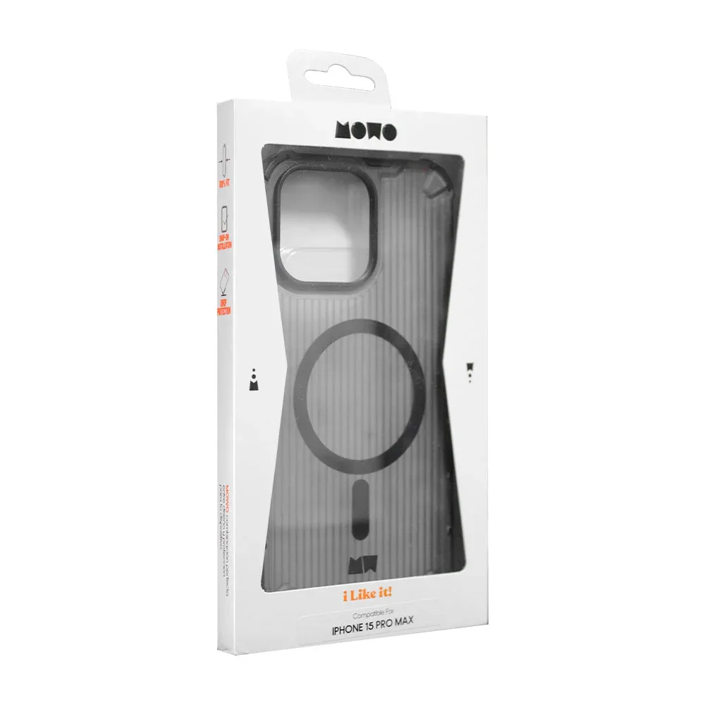 Funda de plástico rígido con magsafe y marco gomoso para iphone 15 pro max / mow