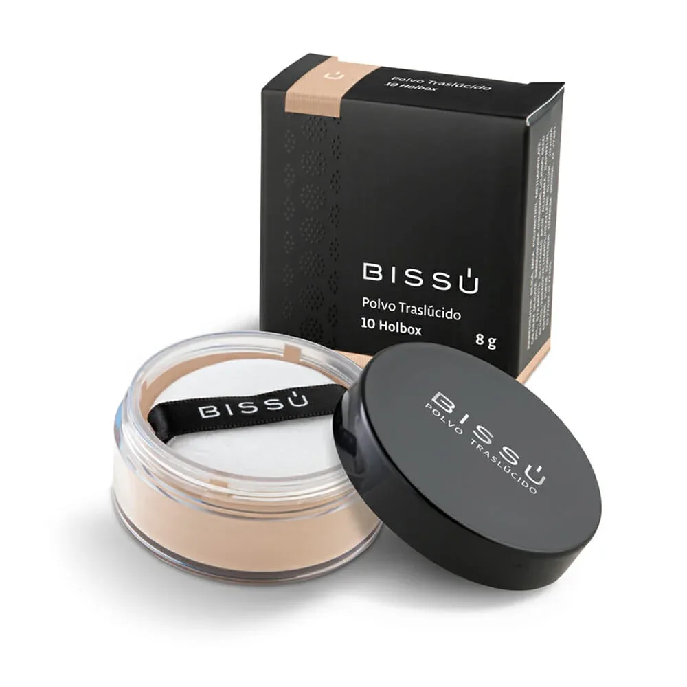 Polvo traslúcido compacto bissú 8g en tono 10-holbox para rostro