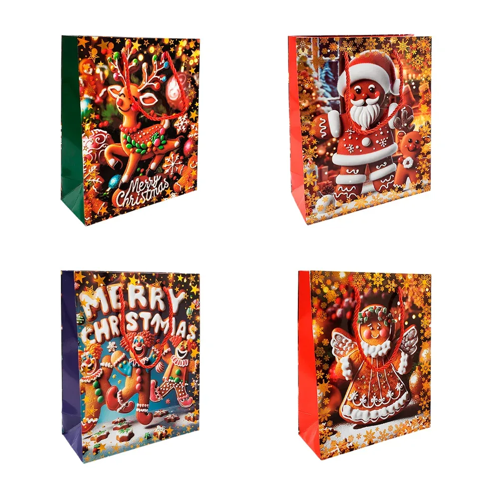 1pza Bolsa de regalo chica 18x23x8cm o 18x23x10cm con diseño navideño y efecto metálico, variedad de modelos / ym-s-1869 / 17736 / 17730
