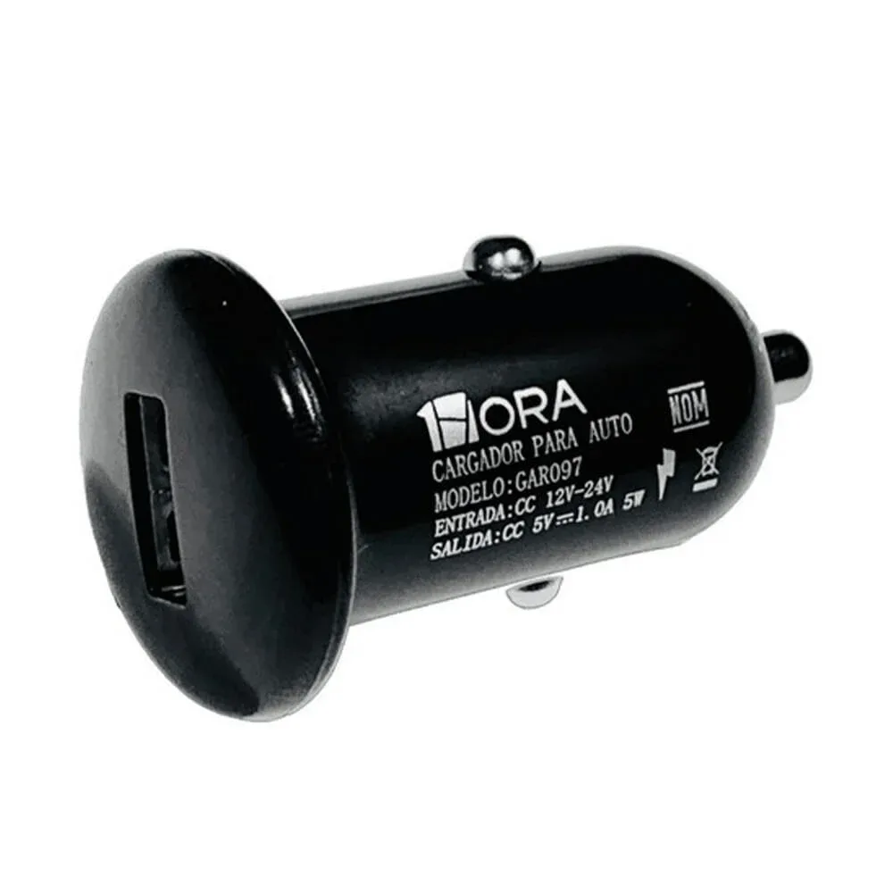 Plug cargador para coche 1hora con entrada usb, cargador de celular/ gar097