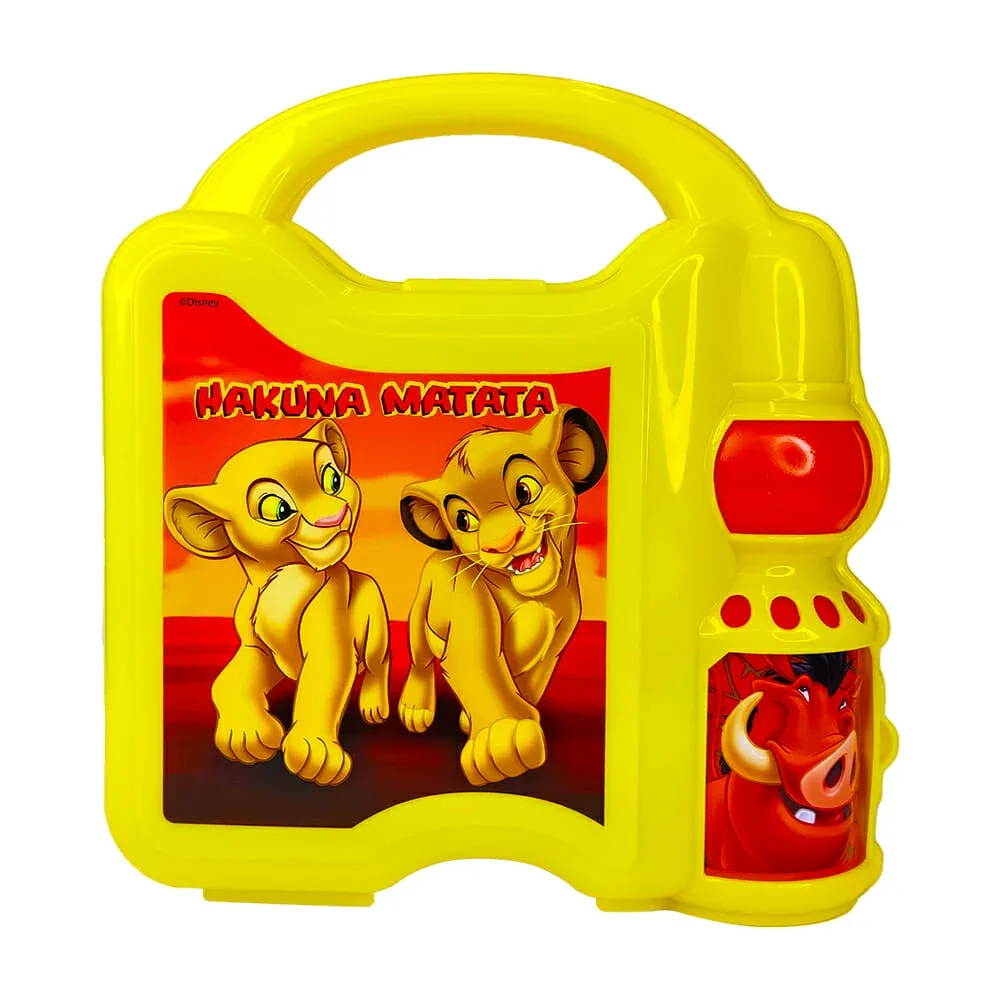 Lonchera de plástico con botella, diseño del rey león / plc-6851