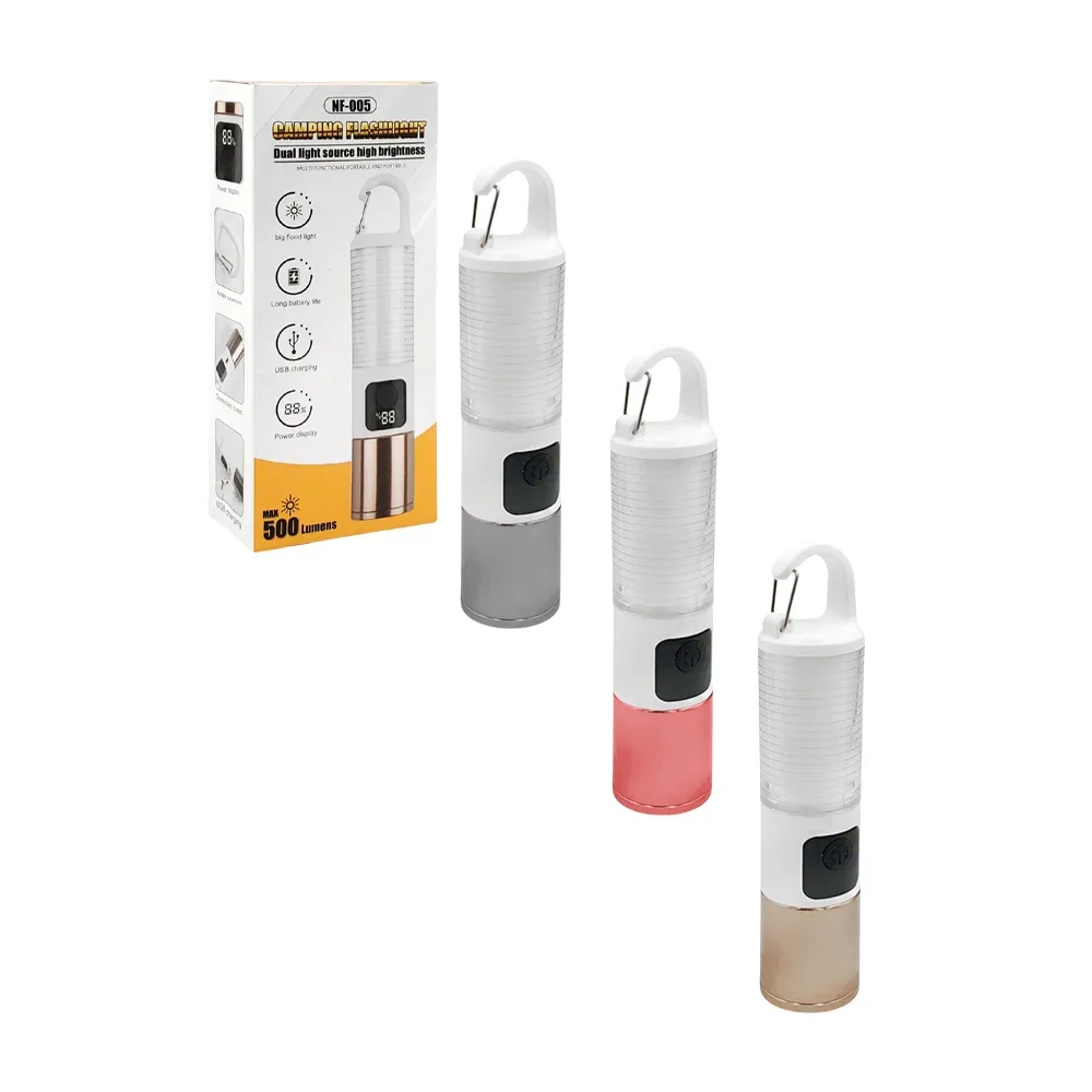 Lámpara linterna recargable, ajustable con 6 modos de luz + indicador de batería