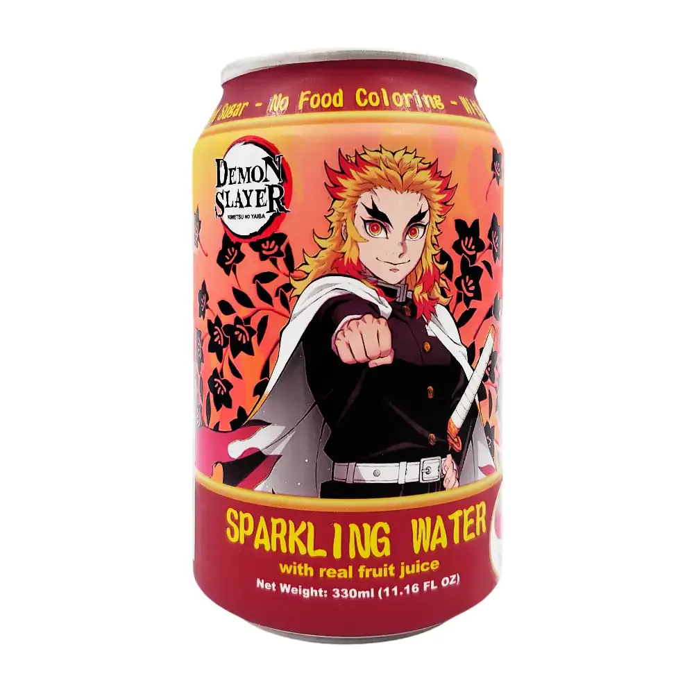 1pza lata coleccionable edición demon slayer rengoku, agua gasificada sabor mango, 330ml / 896906