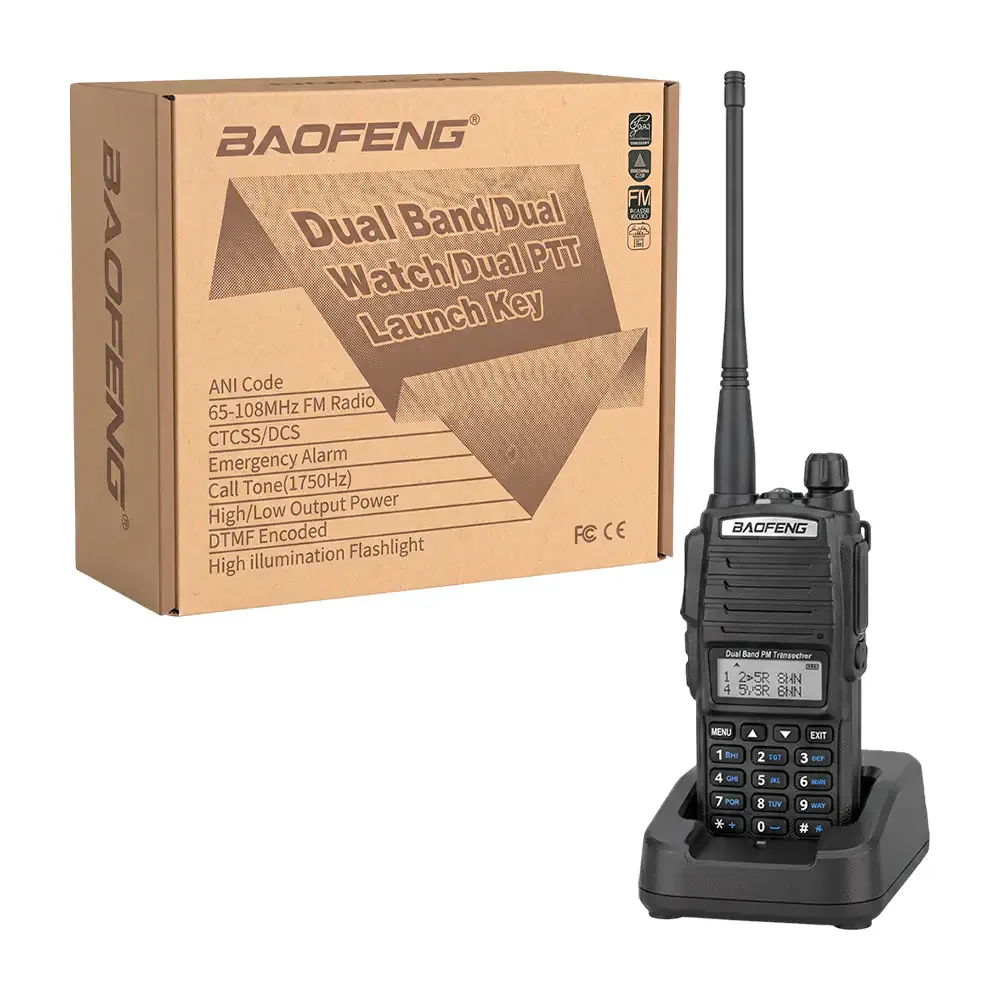 Radio walkie talkie  bidireccional con banda vhf/uhf para transmisión en doble frecuencia / zy-uv82