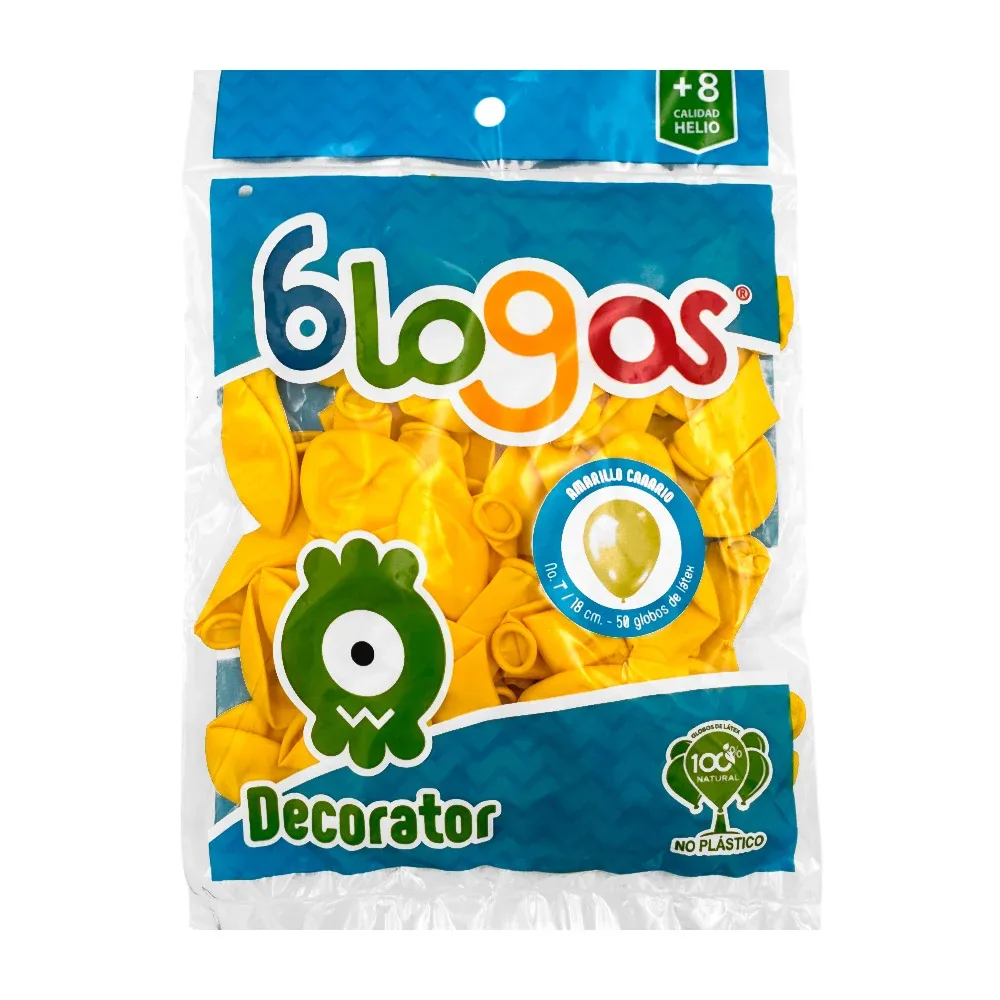 Paquete con 50 globos en color amarillo de 9 in - 23 cm / amarillo canario / 459218