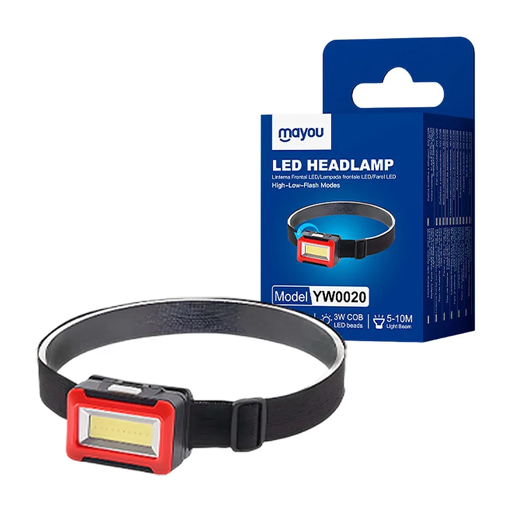 1pza Lámpara led de estilo minero, con banda elástica ajustable, funciones varias