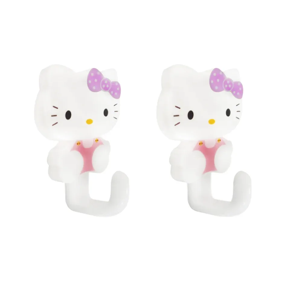 Paquete de 2 ganchos percheros adhesivos con diseño de hello kitty / strong adhesive hook / 23-ng-002