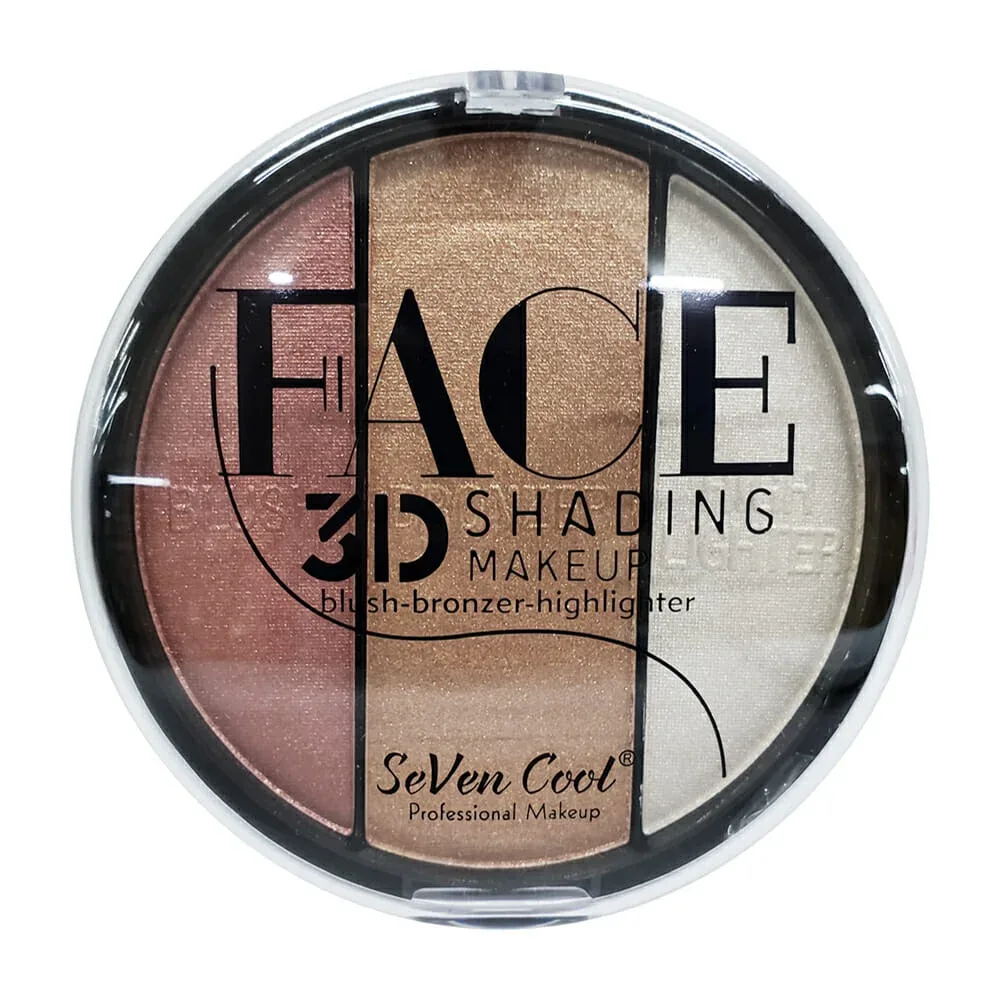 1pza Estuche con 3 sombras, variedad de tonos / face shading make up / 3301