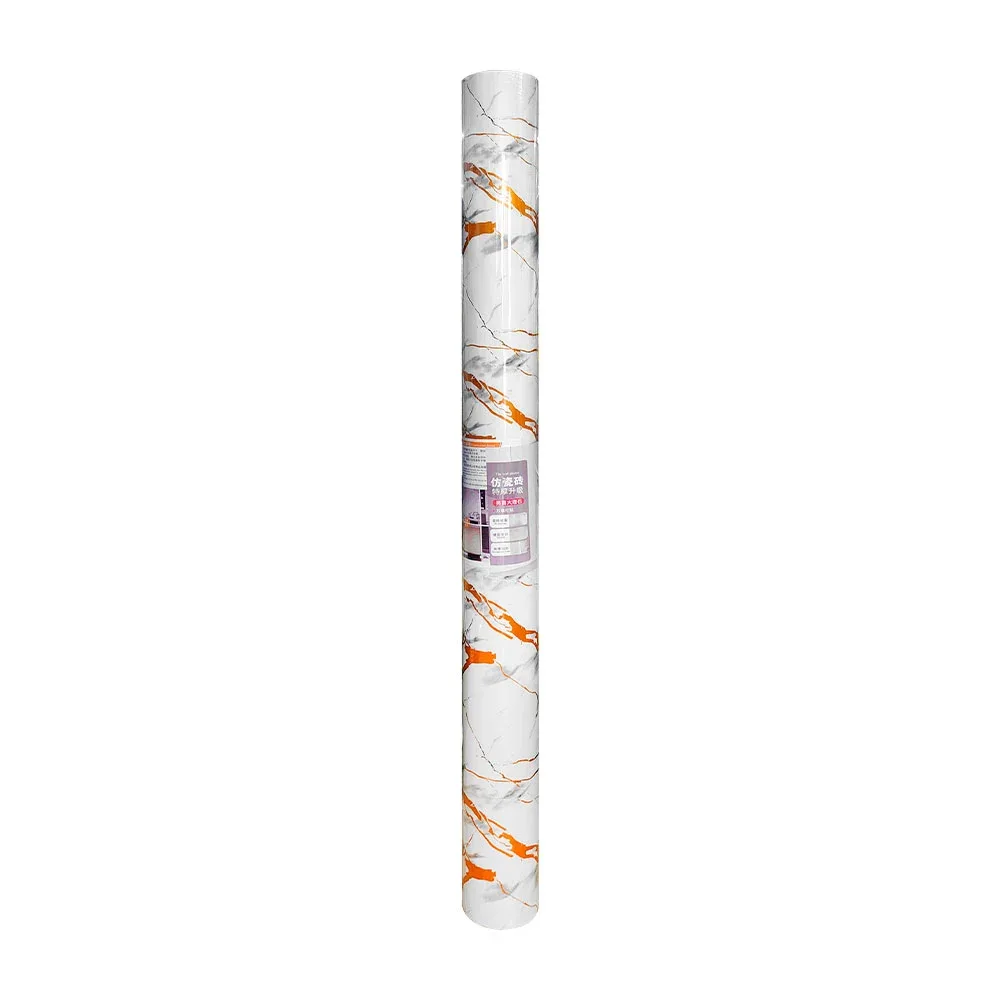 Rollo de papel tapiz autoadhesivo con estampado tipo marmol blanco, 120cmx3m