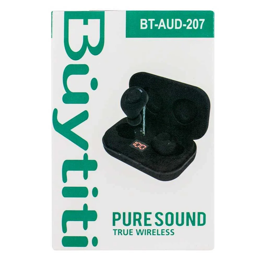 Audífonos inalámbricos buytiti estilo chícharo, con estuche de carga rectangular, almohadillas de silicona e indicador de carga, variedad de colores / bt-aud-207