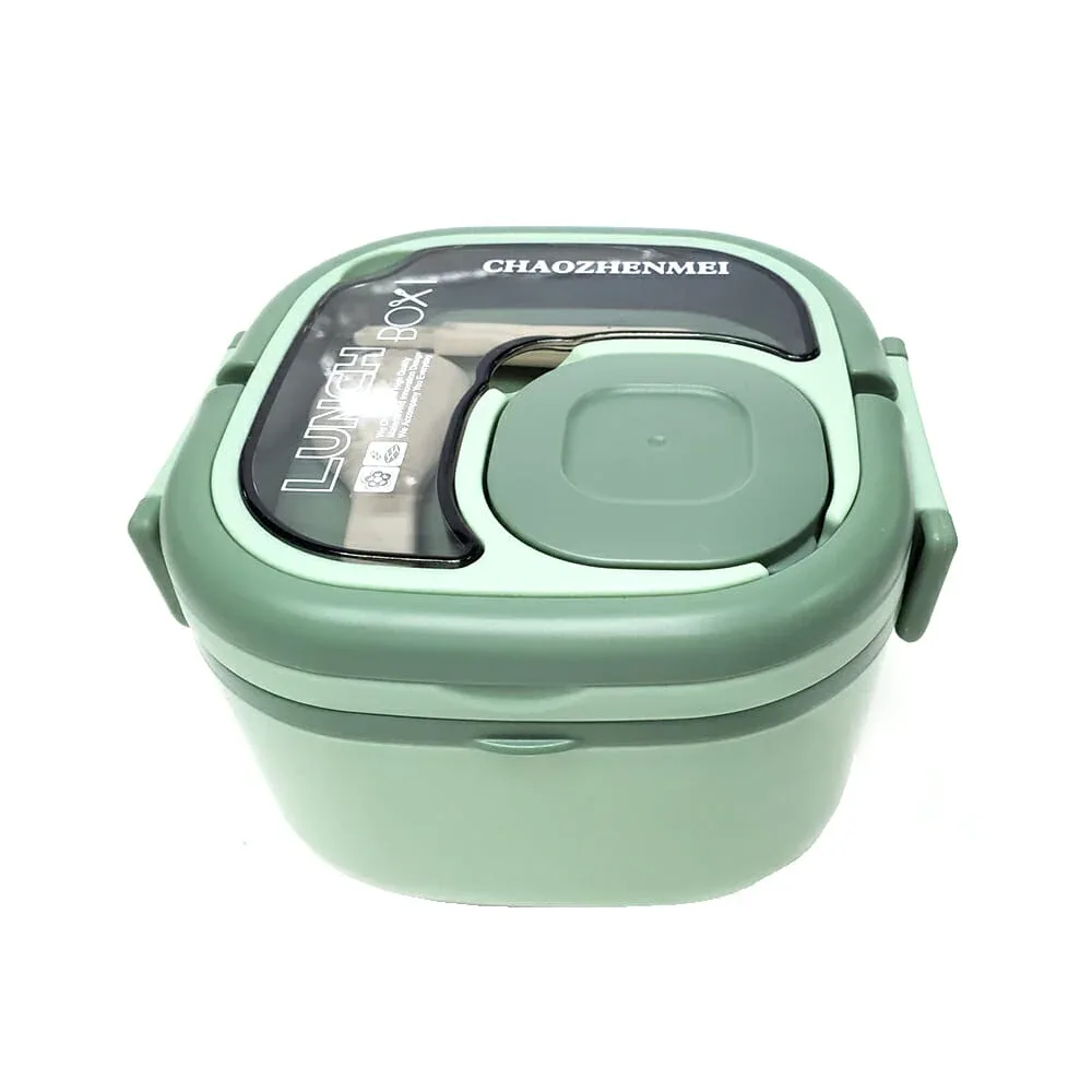 Tupper cuadrado lunch box chaozhenmei con cubierto y espacio pequeño para complementos, variedad de colores / 23-fh-010