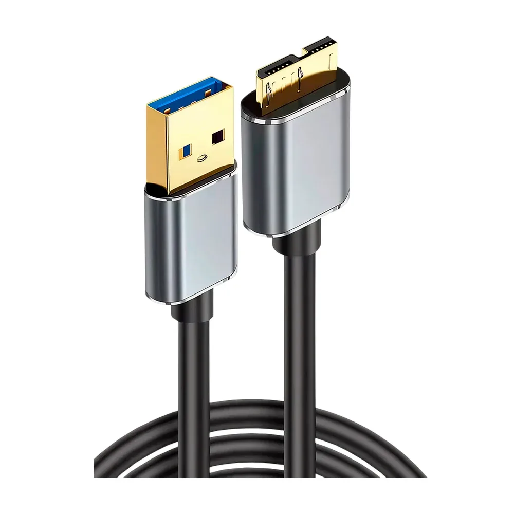 Cable de extensión usb a micro b 3.0 de 0.5 metros con conectores dorados