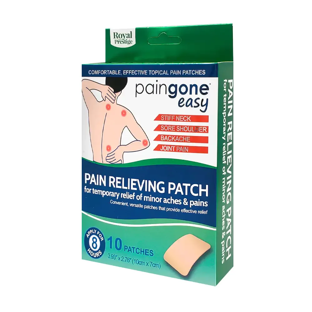 Paquete con 10 parches de extractos naturales para aliviar el dolor muscular