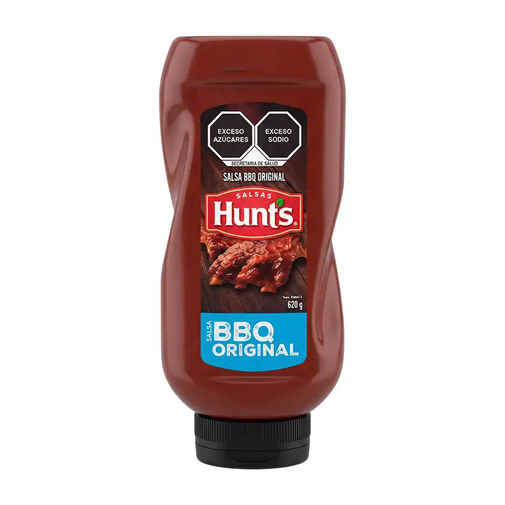 Bote de salsa hunts con sabor a bbq original de 620g