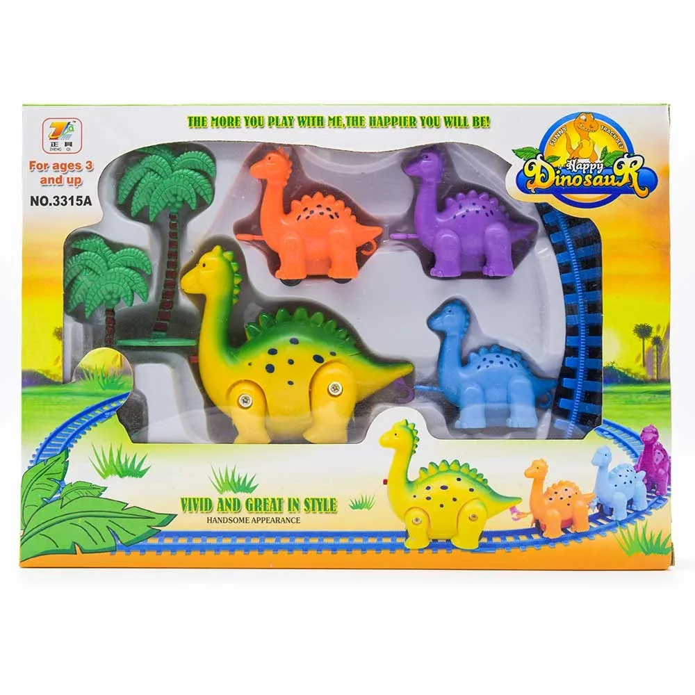 Tren de juguete montable con 4 figuras en forma de dinosaurios con accesorios, variedad de diseños / happy dinosaur / 3315a