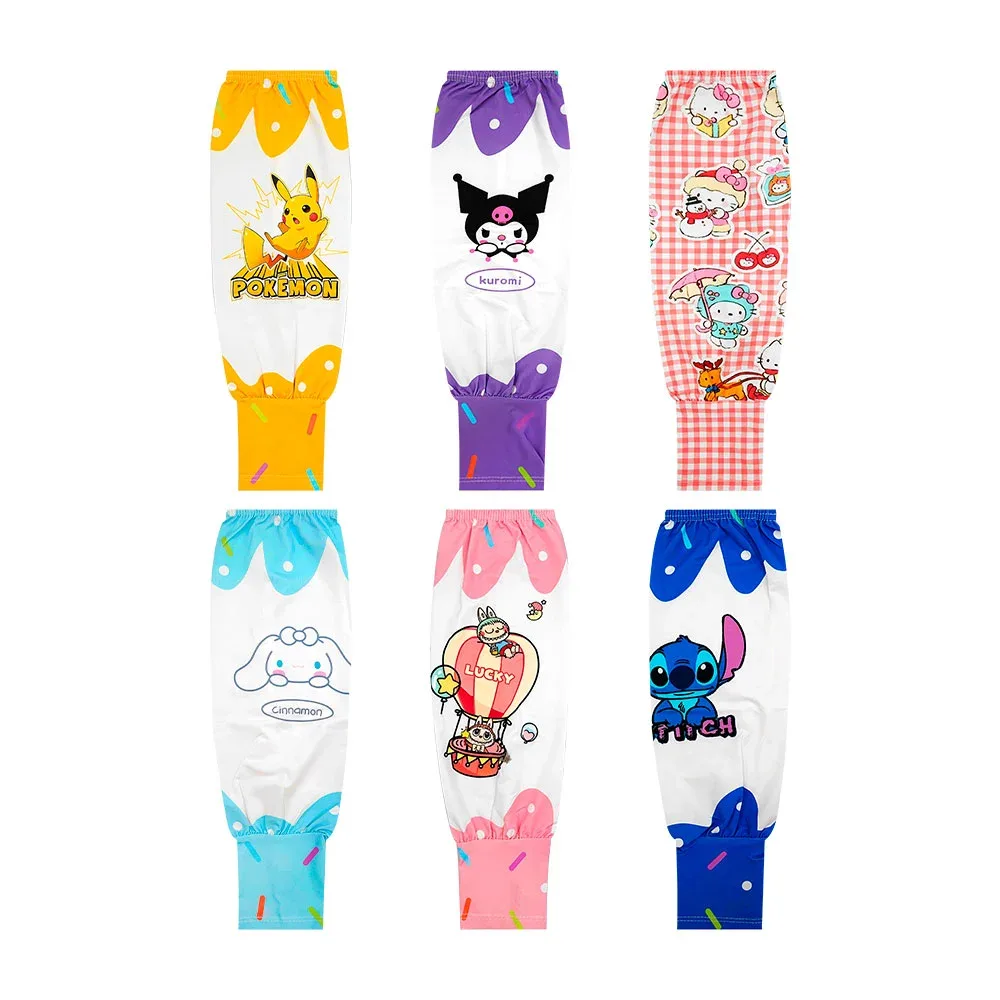 Par de mangas de tela infantiles para protección uv + estampado animado / lu9289