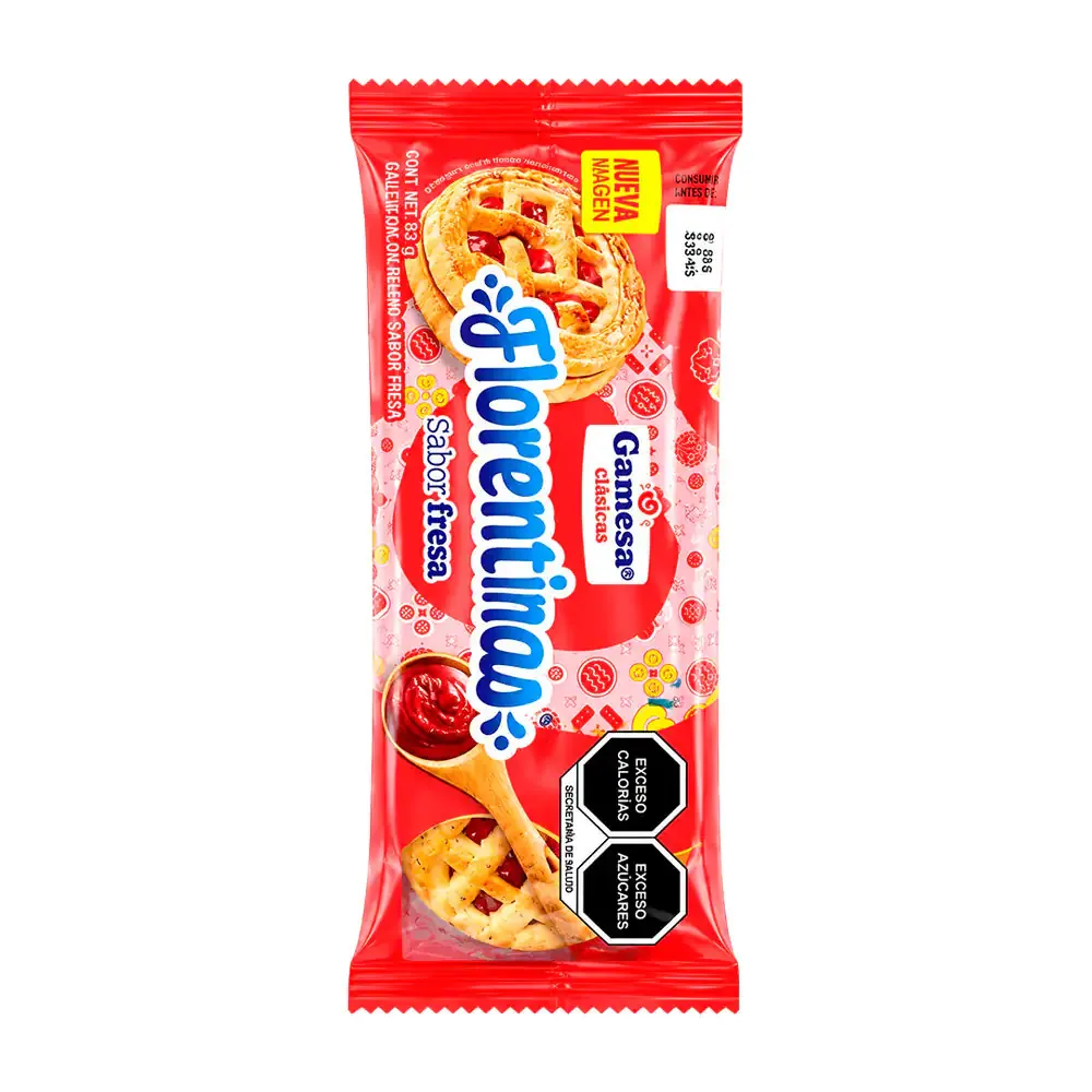 1pz paquete de galletas florentinas sabor fresa, 83g / 601738