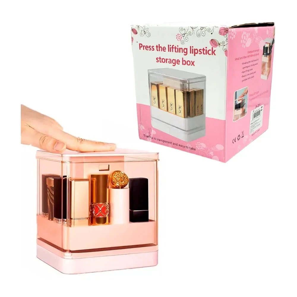 Caja retráctil de plástico organizadora de labiales con 12 compartimentos / jn-221