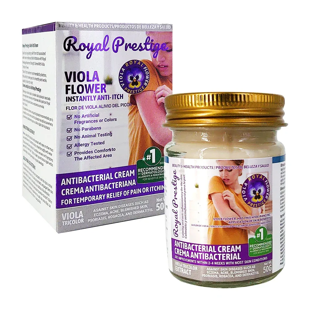 Crema antibacterial con flor de viola para alivio temporal del dolor o picor, 50g / 13319