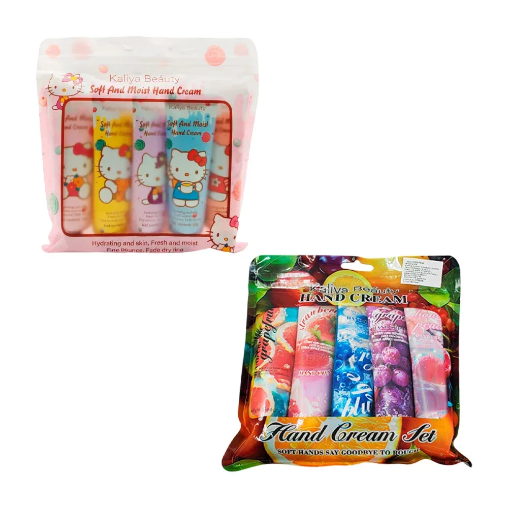 Paquete con 5 cremas hidratantes para manos, variedad de aromas 30g