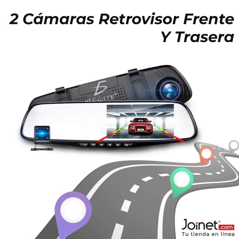 Kit de 2 cámaras para coche, adheribles en el retrovisor, con variedad de funciones / web.33