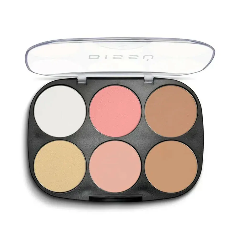 Paleta bissú con 2 iluminadores, 2 rubores y 2 bronceadores para rostro, tono 02 la de cajón 24g / 7066