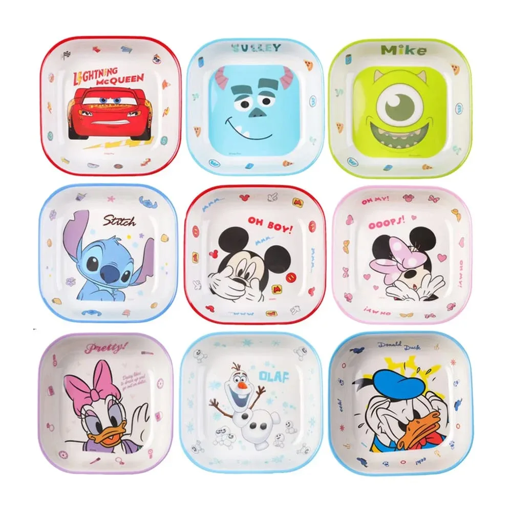 1pza Plato infantil cuadrado con diseño de personajes disney, variedad de modelos / 239111
