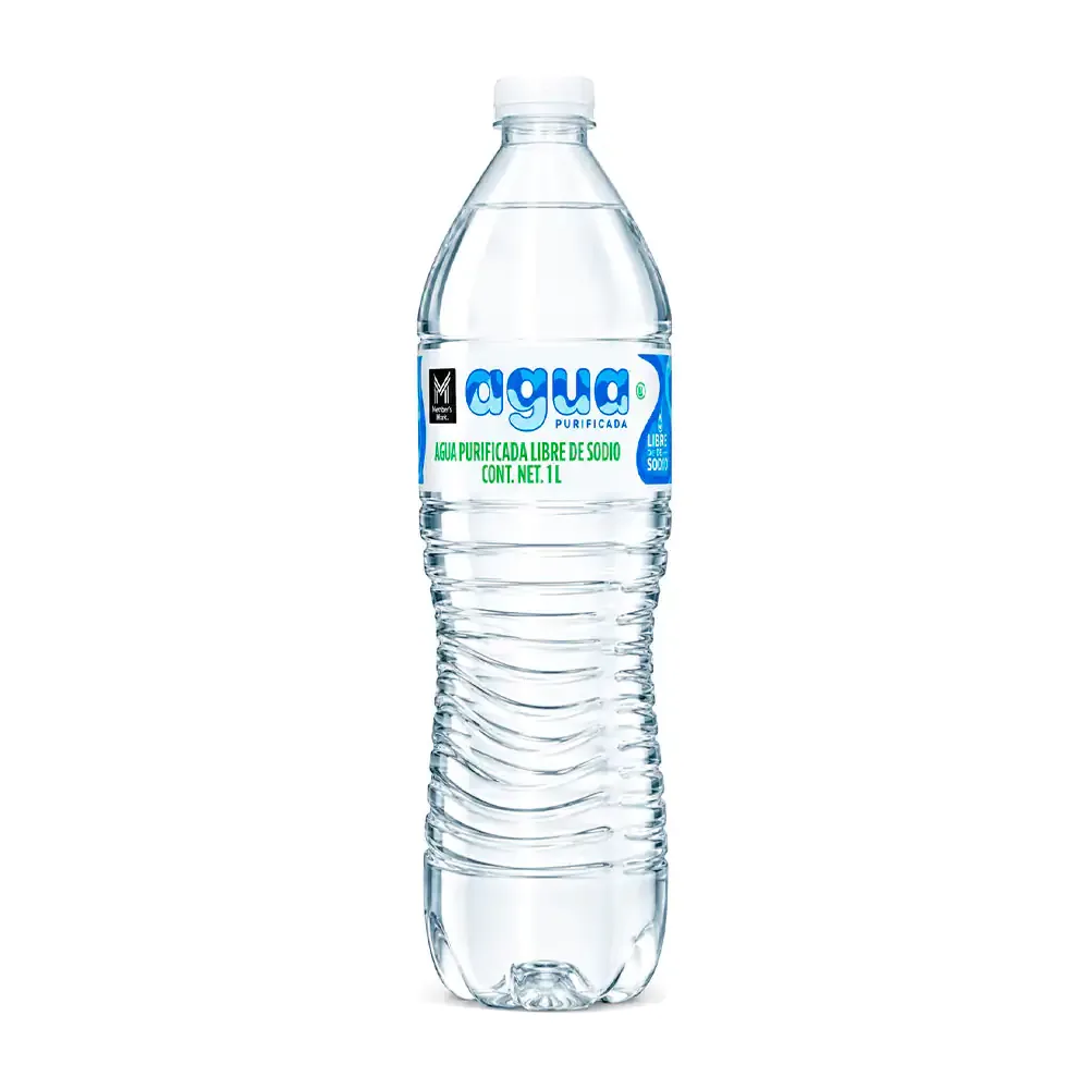 1pz botella de agua con 1 litro libre de sodio / 014107
