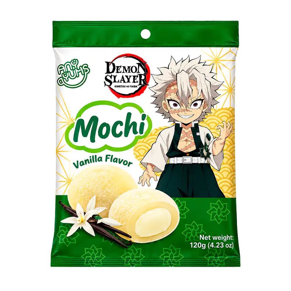 1pza bolsa de mochi, dulce de arroz con relleno sabor vainilla, temática de sanemi, 120g / 896630