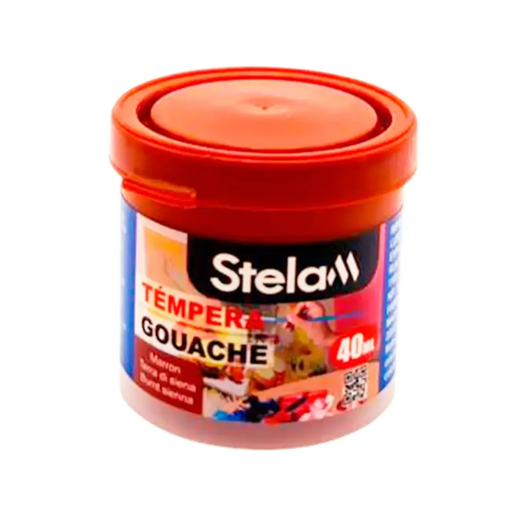Mini bote de pintura témpera color café de 40ml para uso escolar