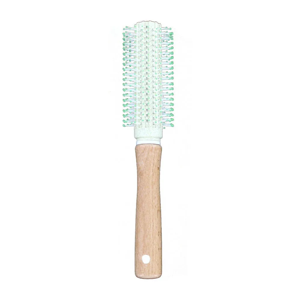 Cepillo redondo con mango de madera para el cabello / 9512