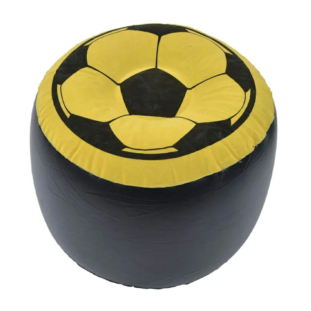 Cojín afelpado inflable con forma y diseño de balón de fútbol / toy140