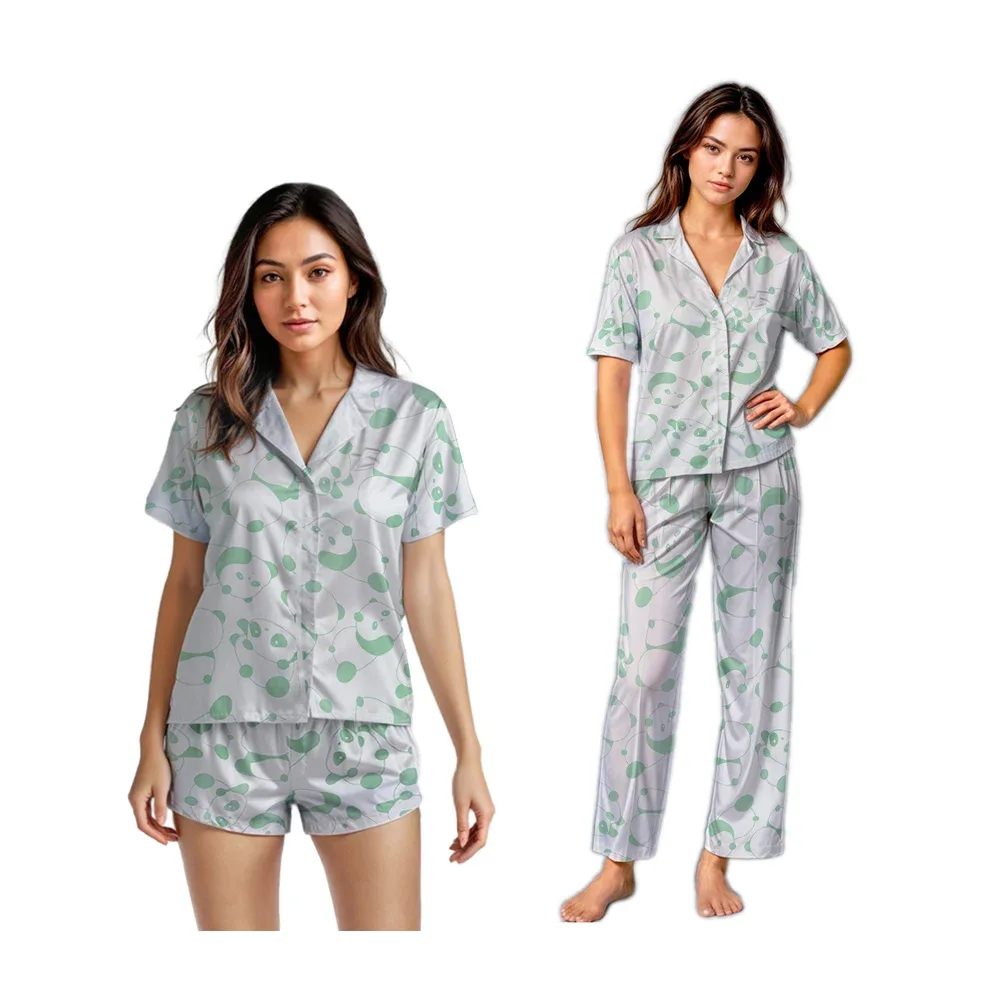Pijama de 3 piezas para adulto con short y pantalon, variedad de colores y diseños / rop.95