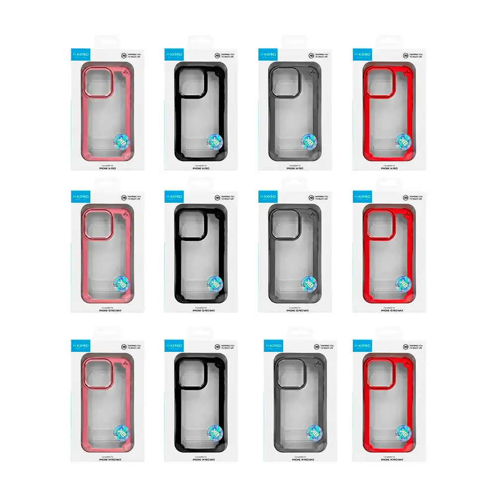 1pza Funda transparente kbod compatible para iphone, con detalles de goma, variedad de colores