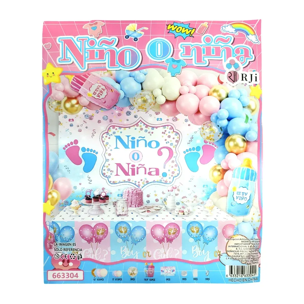 Kit decorativo de revelación de género con 59pcs, variedad de accesorios