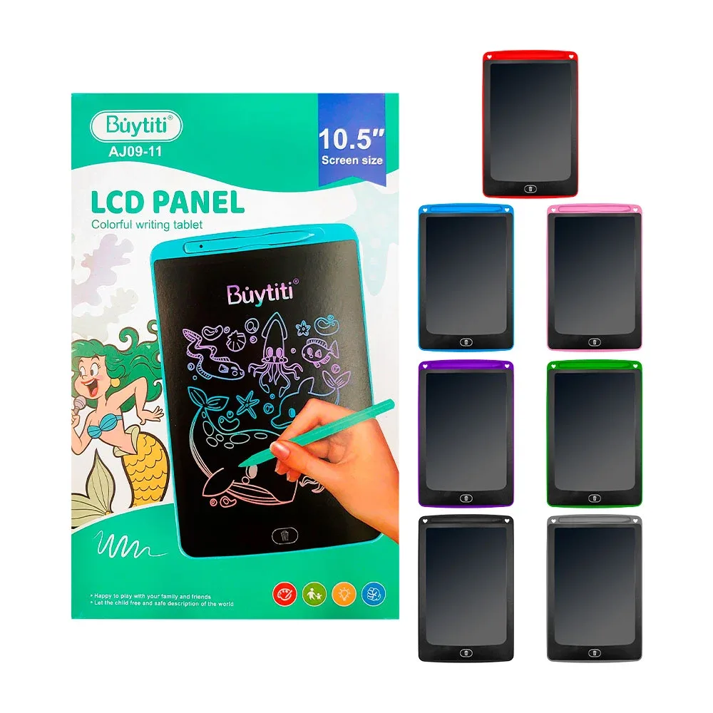 Pizarrón mágico lcd infantil, didáctico de 10.5in + pluma, variedad de colores