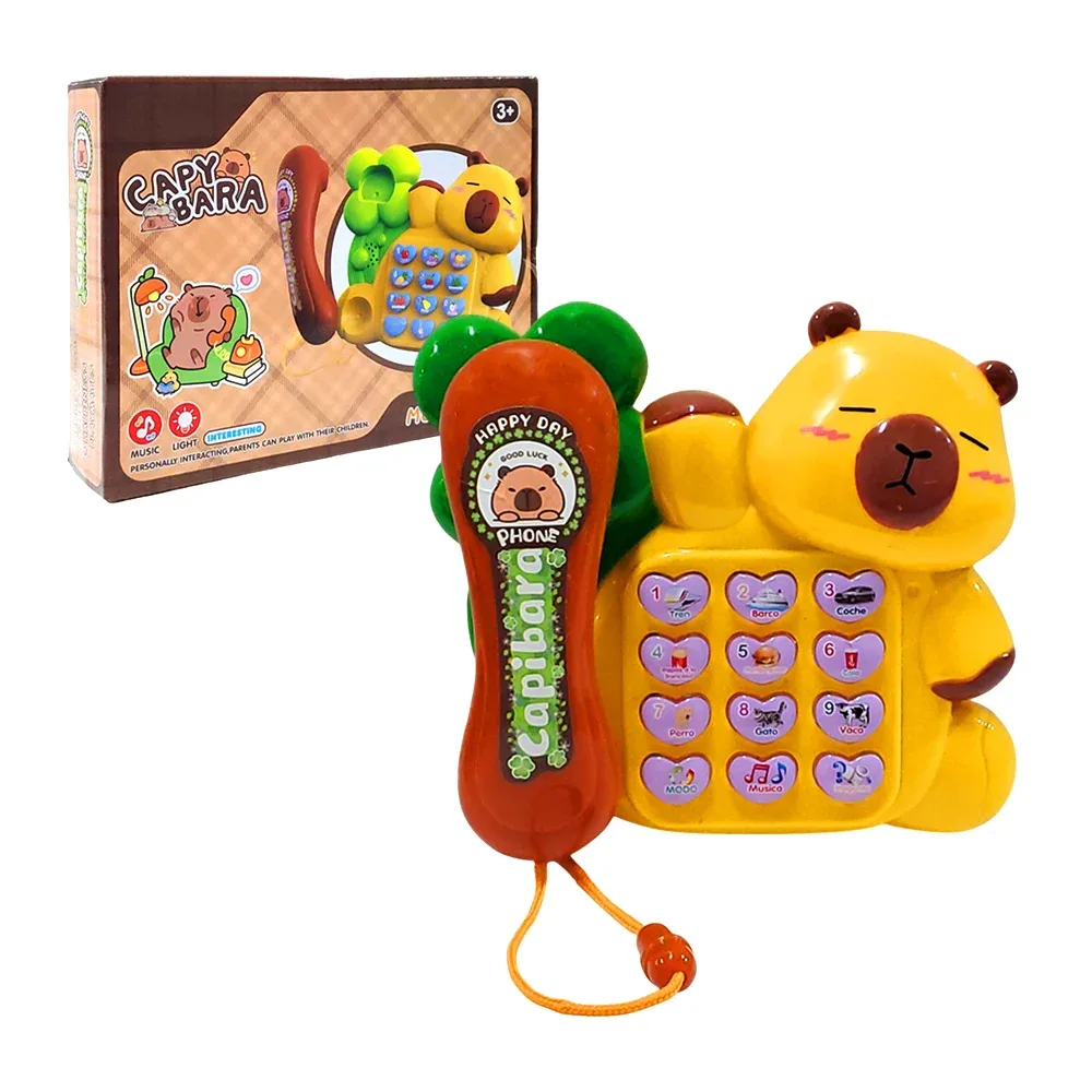Teléfono de juguete musical con luces y diseño de capibara / musical set / 66027