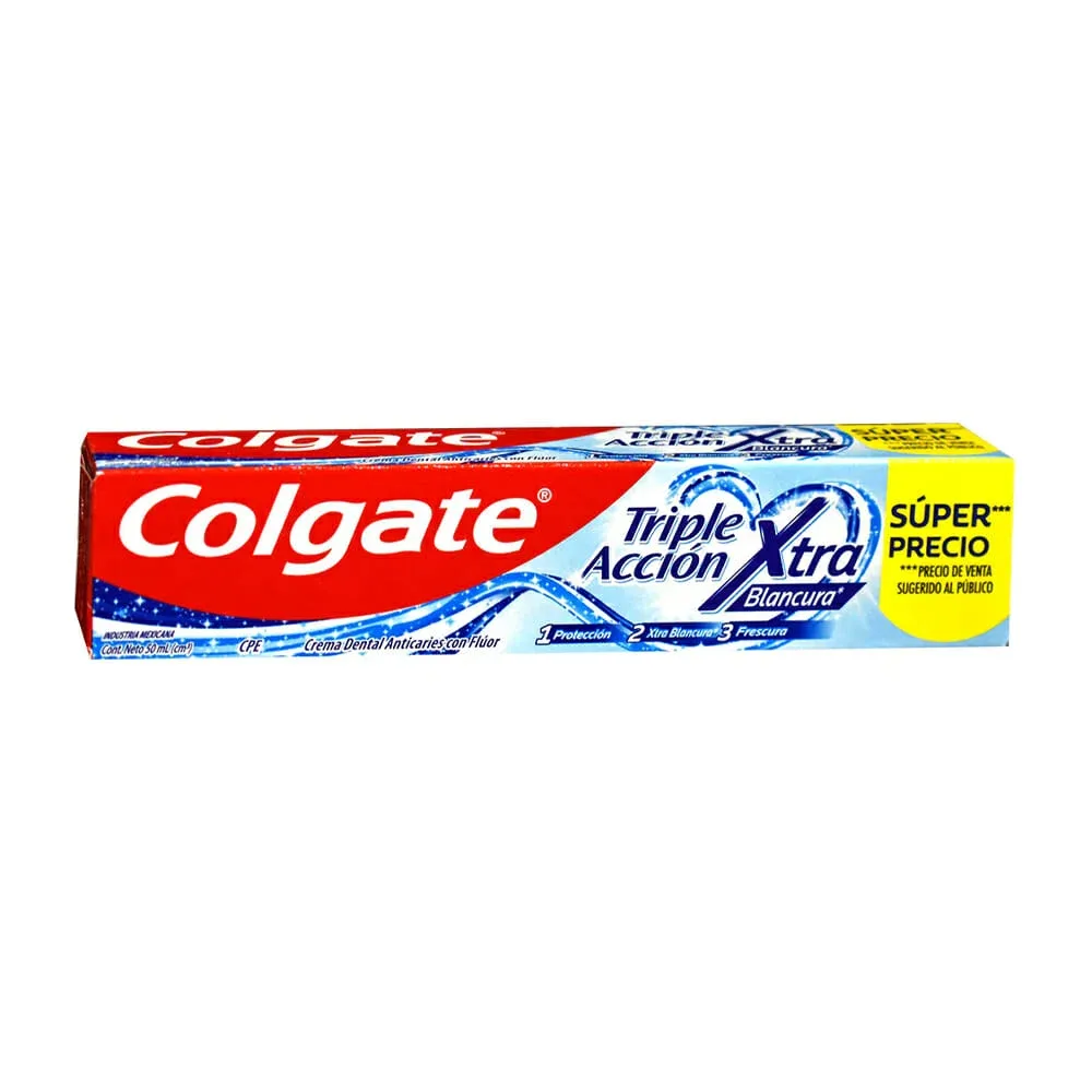 Pasta dental colgate, triple acción xtra, 50ml / 68909 / 33354m