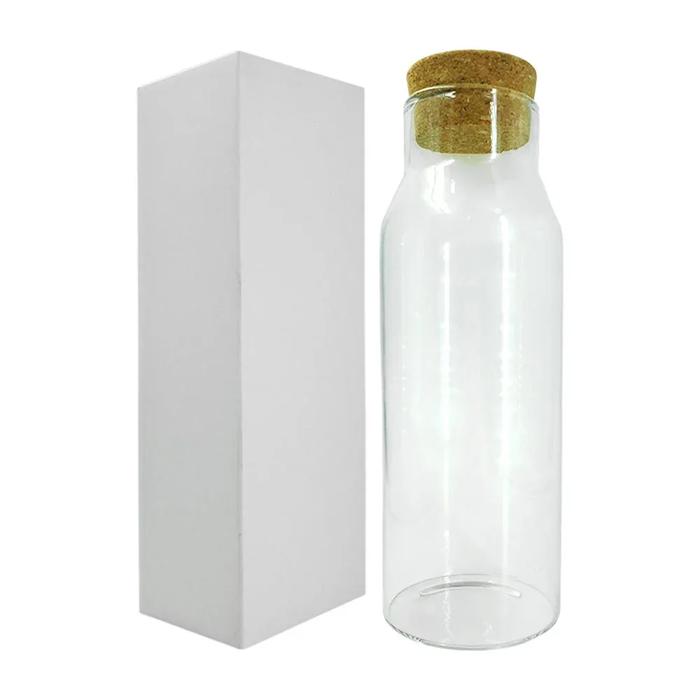 Botella multiusos de cristal con tapa de corcho, 1000ml