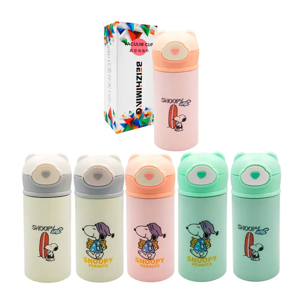 Vaso tipo termo con capacidad de 350ml y tapa en forma de oso + estampado