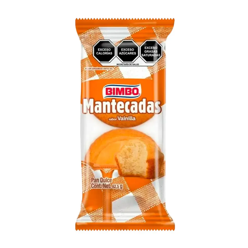 1pz paquete de mantecadas bimbo, pan dulce sabor vainilla / 123094