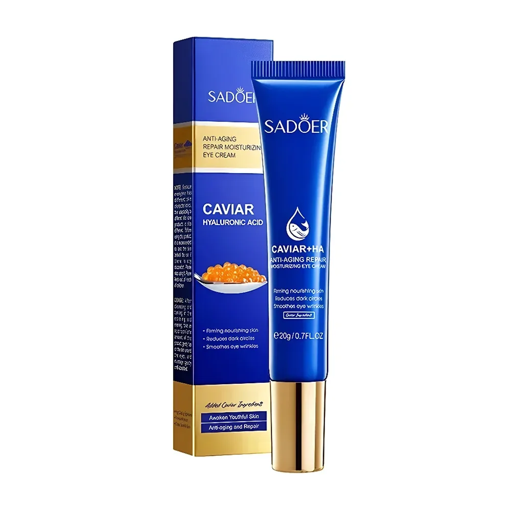 Crema para los ojos con ácido hialurónico y caviar para reducir ojeras, 20g