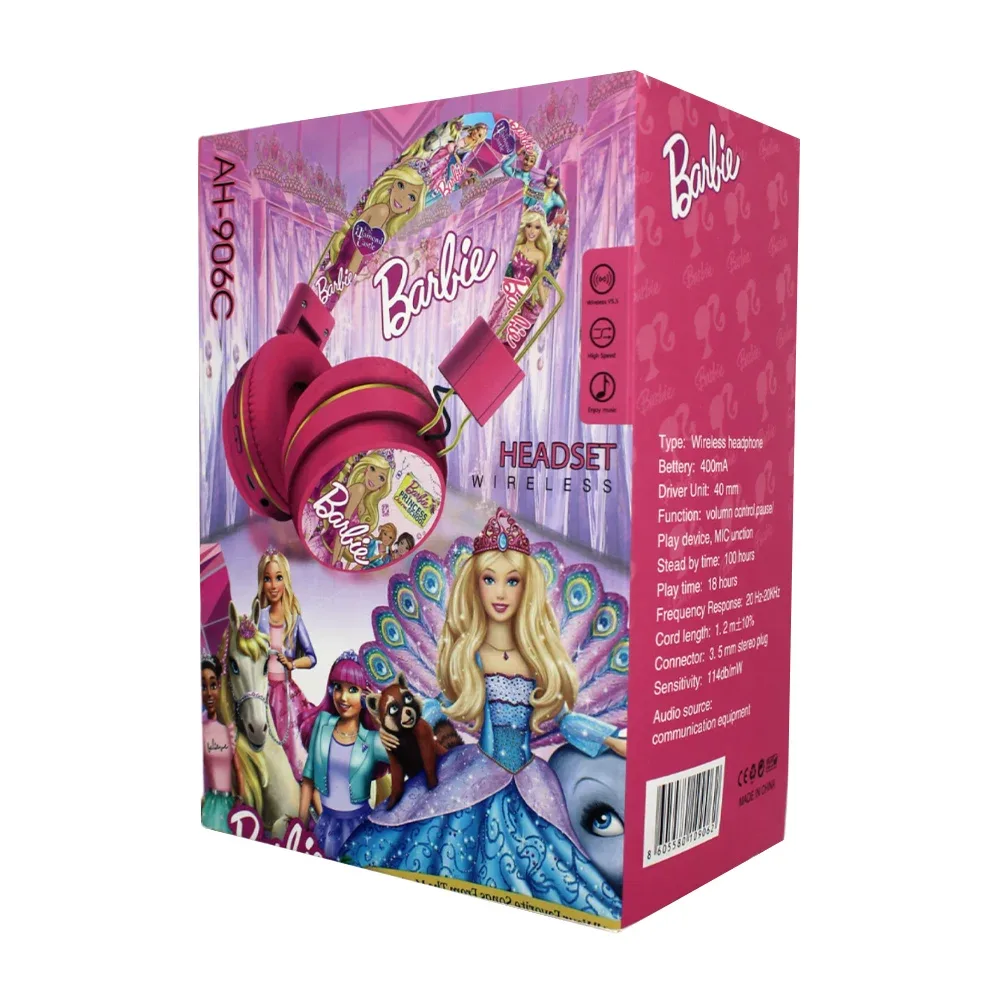 Audífonos diadema bluetooth inalámbrica infantil con diseño de barbie, variedad de modelos / fr-4026