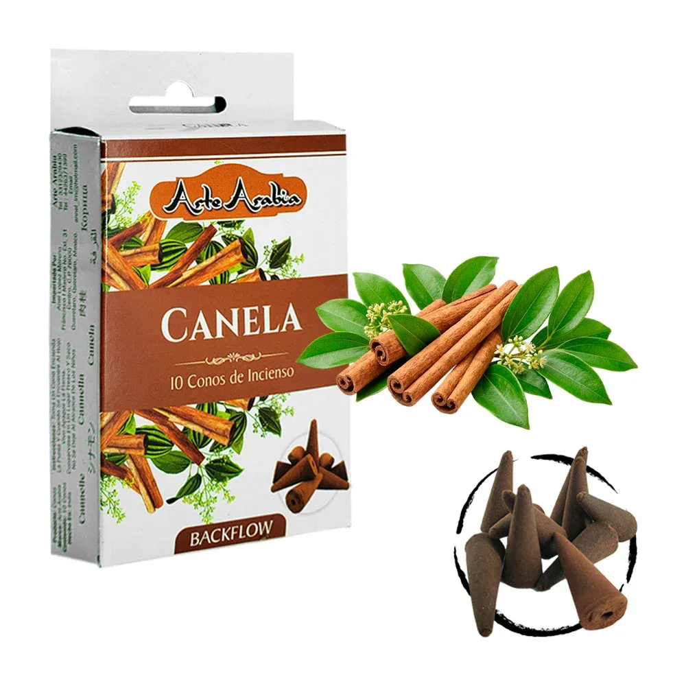 Caja con 10 conos de incienso aroma canela / arte arabia / 020742