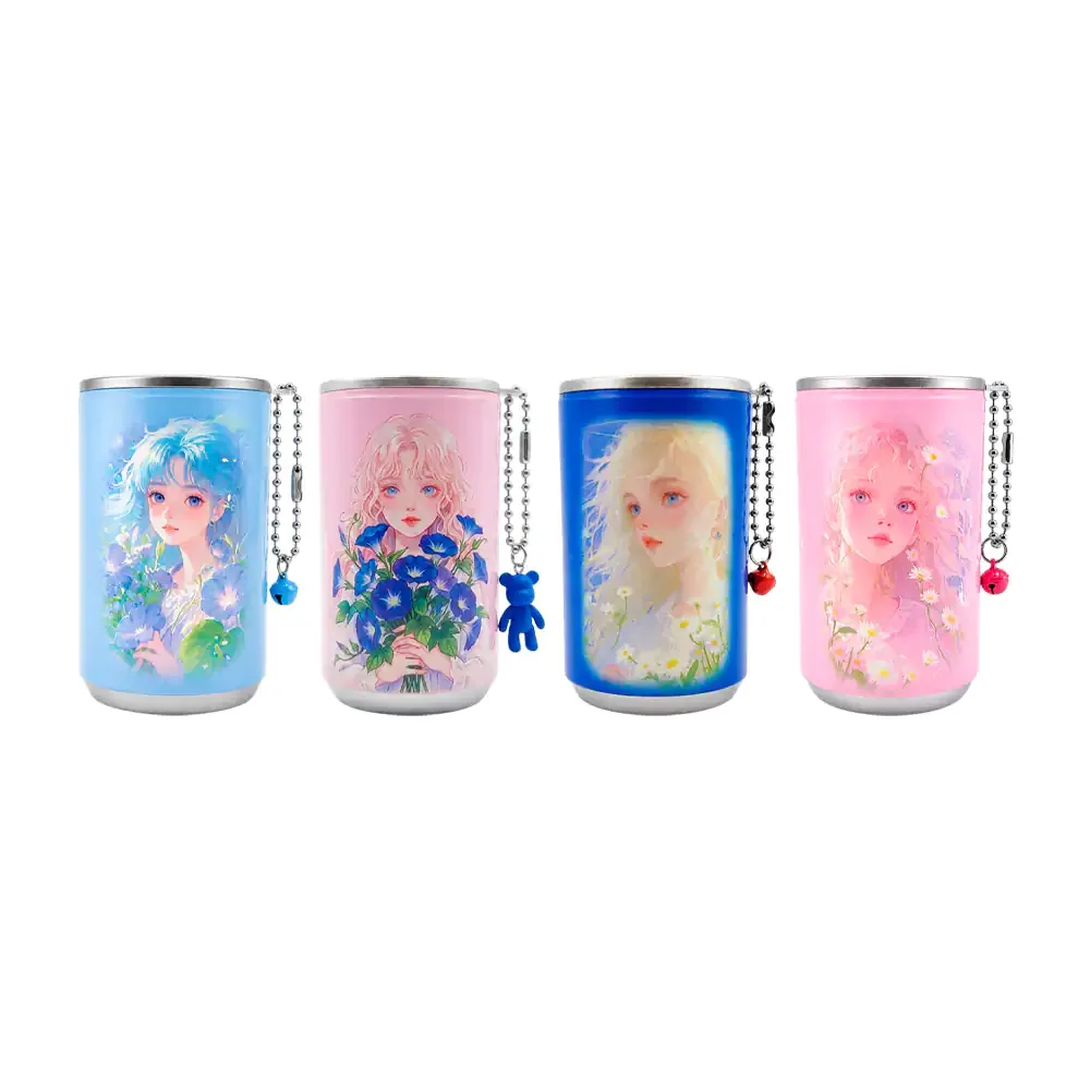 1pz mini lata con 30 toallitas húmedas, estampado de muñeca + cascabel, variedad